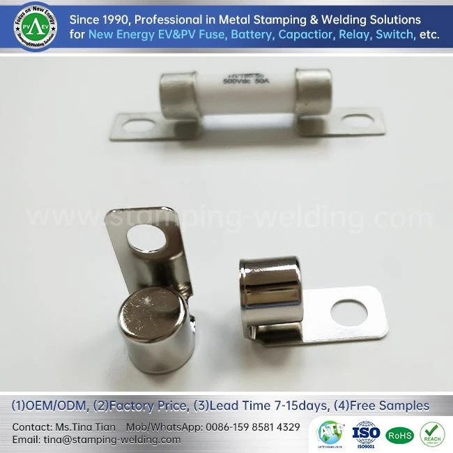Copper End Caps Round For PV Fuse