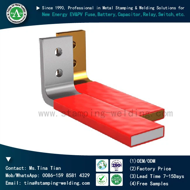 Customized Tin Plated Copper Busbar With Heat Shrink Tubing